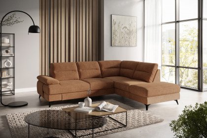 Flavia von COTTA - Polstersofa rechts cognac