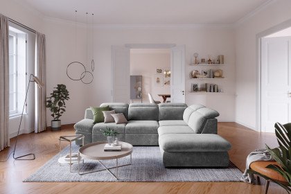 Lorena von COTTA - Couchgarnitur rechts steel