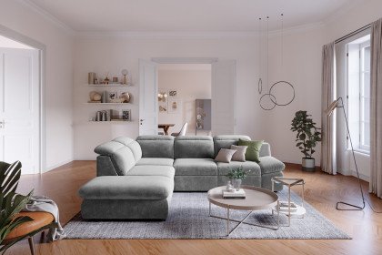 Lorena von COTTA - Couchgarnitur links steel