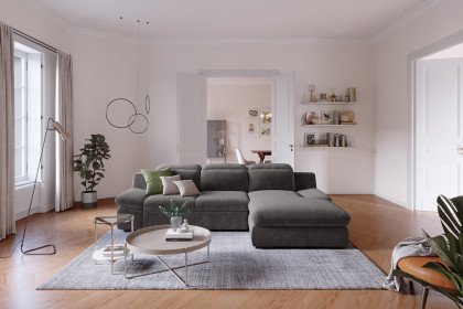 Lorena von COTTA - Ecksofa Ausführung rechts coal