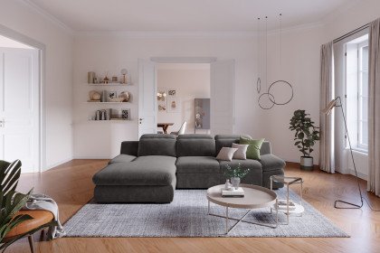 Lorena von COTTA - Ecksofa Ausführung links coal
