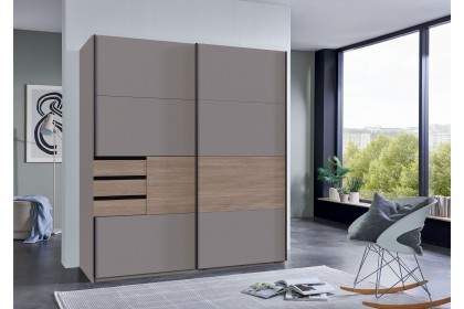 Bremen von Wimex - Schwebetürenschrank saharagrau mit Multiplex