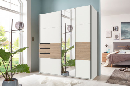 Bremen von Wimex - Kleiderschrank mit Schubkästen & Spiegel weiß