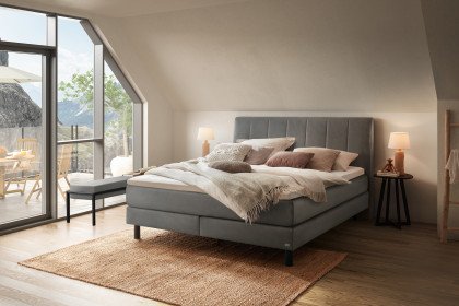 Pronto von Hasena - Boxspringbett Donna in Steel