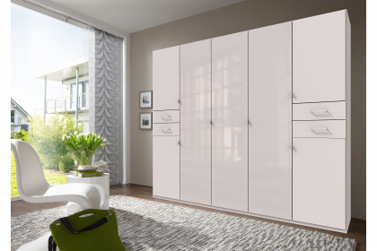 Danzig von Wimex - weißer Kleiderschrank mit Drehtüren & Schubkästen
