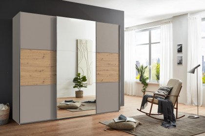 indiana-A von Wimex - Schrank mit Spiegel saharagrau/ Artisan-Eiche
