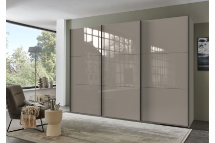 indiana-C von Wimex - Schrank mit Glasfront saharagrau in 2 Breiten wählbar