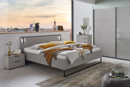 Tilburg von Wimex - Bett saharagrau mit Beleuchtung