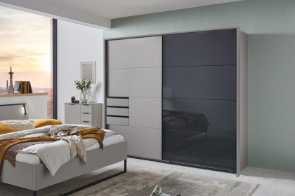 Tilburg von Wimex - Schwebetürenschrank ca. 225 cm breit sahara/ Glas