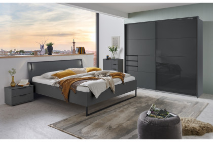 Tilburg von Wimex - Schlafzimmermöbel grafit/ Glas schwarz