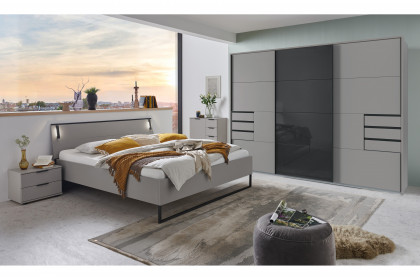 Tilburg von Wimex - Schlafzimmermöbel-Set sahara/ Schwarzglas