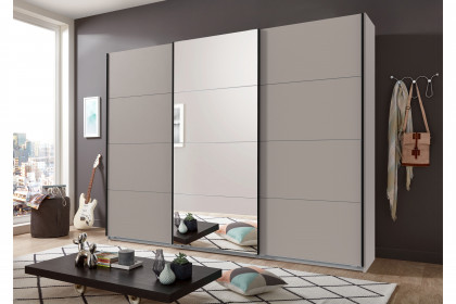 Tilburg von Wimex - Schwebetürenschrank saharagrau mit Spiegel