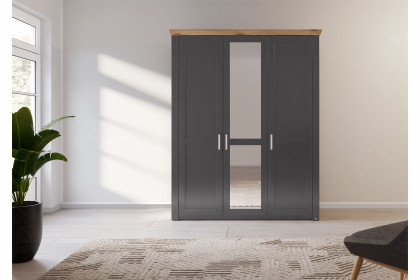 York von set one by Musterring - Schrank im Landhaus-Stil grau mit Spiegel