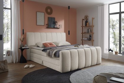 Chuck von ED-Lifestyle - Boxspringbett 180 ivory