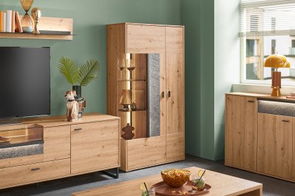 Deltona von set one by Musterring - Vitrine Eiche, zweitürig