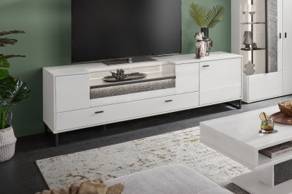 Deltona von set one by Musterring - Lowboard in Weiß mit Zierelement Sandstein