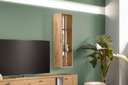 Deltona von set one by Musterring - Wandregal in Eiche mit Zierrückwand