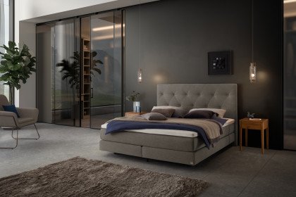 Comfort von Hasena - Boxspringbett Lilly taupe