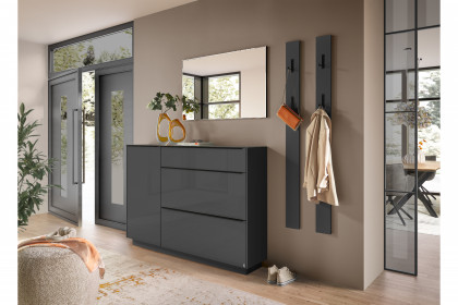 Reno-Foyer von set one by Musterring - Garderobe in Glas Anthrazit