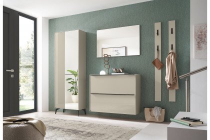 Reno-Foyer von set one by Musterring - Garderobe Glas kaschmir/ graphit schwarz