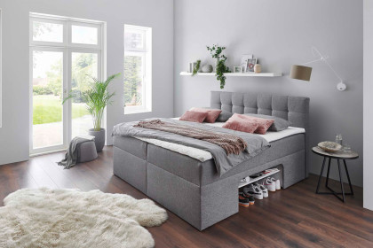 Shelfie-Dream von Sofa-Team - Boxbett mit Regalnische hellgrau