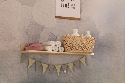 Hazel von YUNY by Paidi - Wandregal L-Form cashmere-beige ca. 80 cm breit