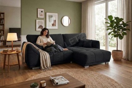 Modell 248 II von Sofa-Team - Eckgarnitur Ausführung rechts schwarz