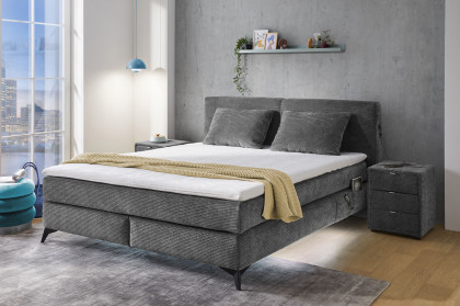 Kira-Dream-Mix von Jockenhöfer - Boxspringbett 180 Cord in Grau