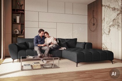PG-LE-04 von BASTI dein Sofa - Eckgarnitur rechts graphite