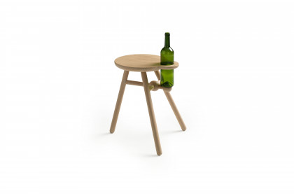 Bottle Stool von Pode - Beistelltisch massive Eiche in White