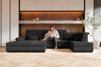 PG-LE-05 von BASTI dein Sofa - XXL-Sofa rechts graphite