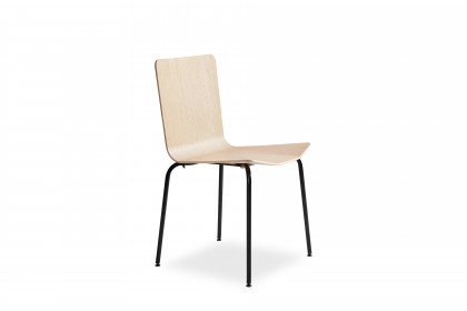 #801 Dining Chair von Skovby - Stuhl Eiche weiß geölt/ Stahl schwarz