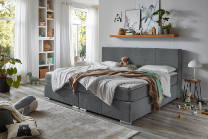 Linz-BX2610 von Sun Garden - Familien-Boxspringbett grau