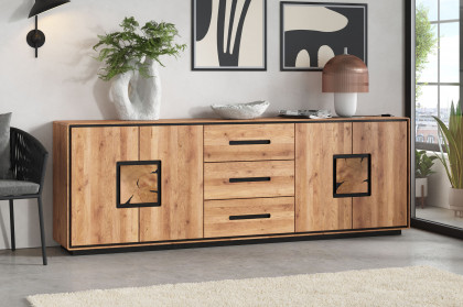 WZ-0625 von GK Möbelvertrieb - Sideboard III aus Wildeiche mit Hirnholz