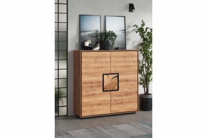 WZ-0625 von GK Möbelvertrieb - Highboard III aus Wildeiche mit Hirnholz