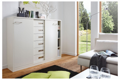 MULTIFLEX von Schlüter Möbelfabrik - Schiebetüren-Kommode DE LUXE weiß