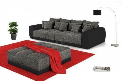 Natascha aus der Kollektion Letz - Sofa anthrazit-schwarz