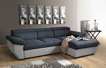 Speedway von COTTA - Eckcouch dark-blue-light-grey