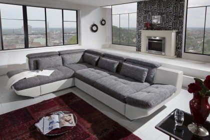 Eternity-LE21 von COTTA - Eckcouch links grey-white