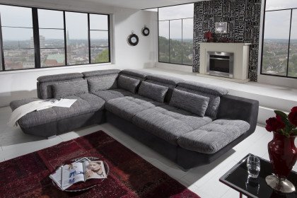 Eternity-LE21 von COTTA - Eckgarnitur links grey-black
