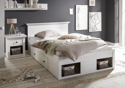 Westerland von Kollektion Letz - Funktionsbett weiß mit Schubladen