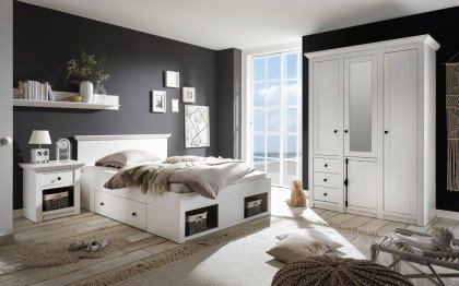 Westerland von Kollektion Letz - Schlafzimmer-Set Pinie weiß