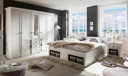 Westerland von Kollektion Letz - Schlafzimmer-Set Pinie weiß