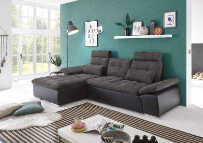 Jakarta von ED-Lifestyle - Ecksofa links lawa-schwarz