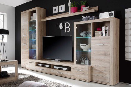 Festival-living aus der Kollektion Letz - Wohnwand Eiche San Remo