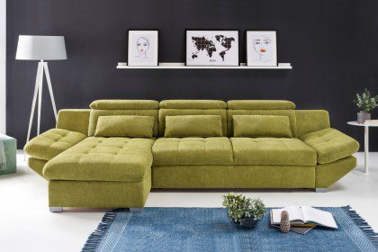 Eternity-LE21 von COTTA - Eckcouch links green