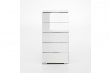 Easy Plus von Wimex - weiße Kommode mit Glasfront