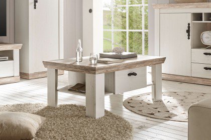 Florenz von Kollektion Letz - Couchtisch 9PPLFZ61 weiß/ Oslo Pinie
