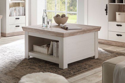 Florenz von Kollektion Letz - Couchtisch 9PPLFZ62 weiß/ Oslo Pinie