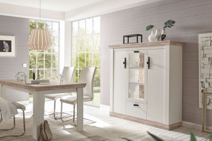 Florenz von Kollektion Letz - Highboard 9PPLFZ56 weiß/ Oslo Pinie